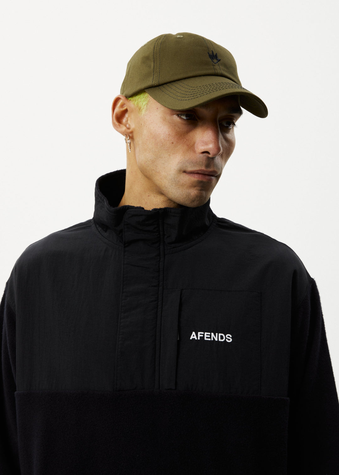 Afends Mens Message - Fleece Pullover - Black - Sustainable Clothing - Streetwear