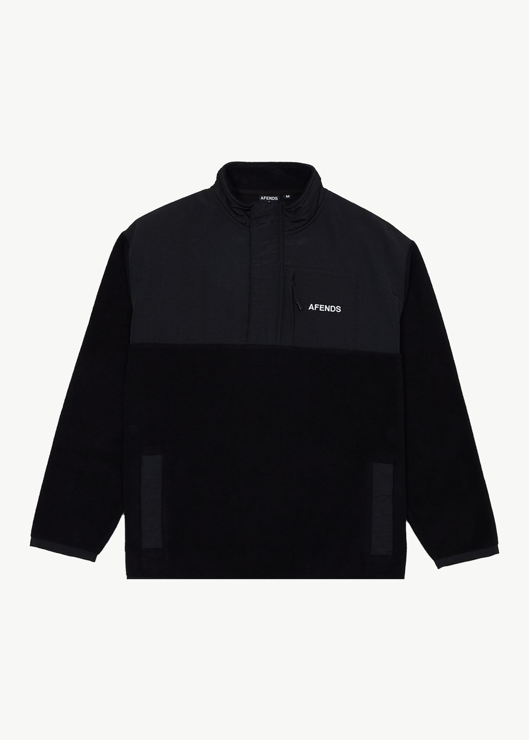 Afends Mens Message - Fleece Pullover - Black - Sustainable Clothing - Streetwear