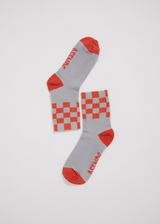 Afends Unisex Operator - Recycled Crew Socks - Coral - Afends unisex operator   recycled crew socks   coral   sustainable clothing   streetwear