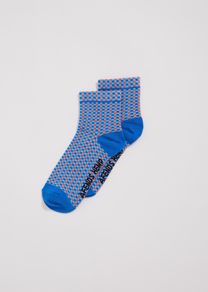 Afends Unisex Porcelain - Hemp Crew Socks - Electric Blue - Sustainable Clothing - Streetwear
