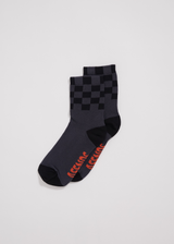 Afends Unisex Operator - Recycled Crew Socks - Charcoal - Afends unisex operator   recycled crew socks   charcoal   sustainable clothing   streetwear
