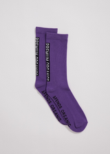 Afends Unisex Razor - Organic Crew Socks - Faded Purple - Afends unisex razor   organic crew socks   faded purple   sustainable clothing   streetwear