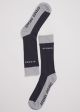 Afends Unisex Foreword - Organic Crew Socks - Charcoal - Afends unisex foreword   organic crew socks   charcoal   sustainable clothing   streetwear