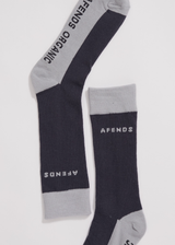 Afends Unisex Foreword - Organic Crew Socks - Charcoal - Afends unisex foreword   organic crew socks   charcoal   sustainable clothing   streetwear