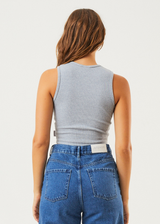 Afends Womens Dalston - Hemp Ribbed Tank - Shadow Grey Marle - Afends womens dalston   hemp ribbed tank   shadow grey marle   sustainable clothing   streetwear