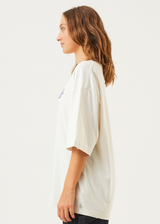 Afends Womens Tracks - Recycled Oversized T-Shirt - Off White - Afends womens tracks   recycled oversized t shirt   off white   sustainable clothing   streetwear