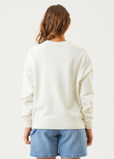 Afends Womens Dua - Recycled Slouchy Crew Neck Jumper - Off White - Afends womens dua   recycled slouchy crew neck jumper   off white   sustainable clothing   streetwear