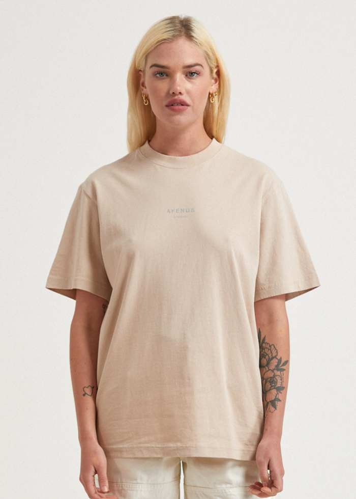 Afends Unisex Solitude - Unisex Organic Retro T-Shirt - Bone - Sustainable Clothing - Streetwear