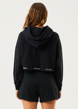 Afends Womens Homebound - Hemp Cropped Hoodie - Black - Afends womens homebound   hemp cropped hoodie   black   sustainable clothing   streetwear