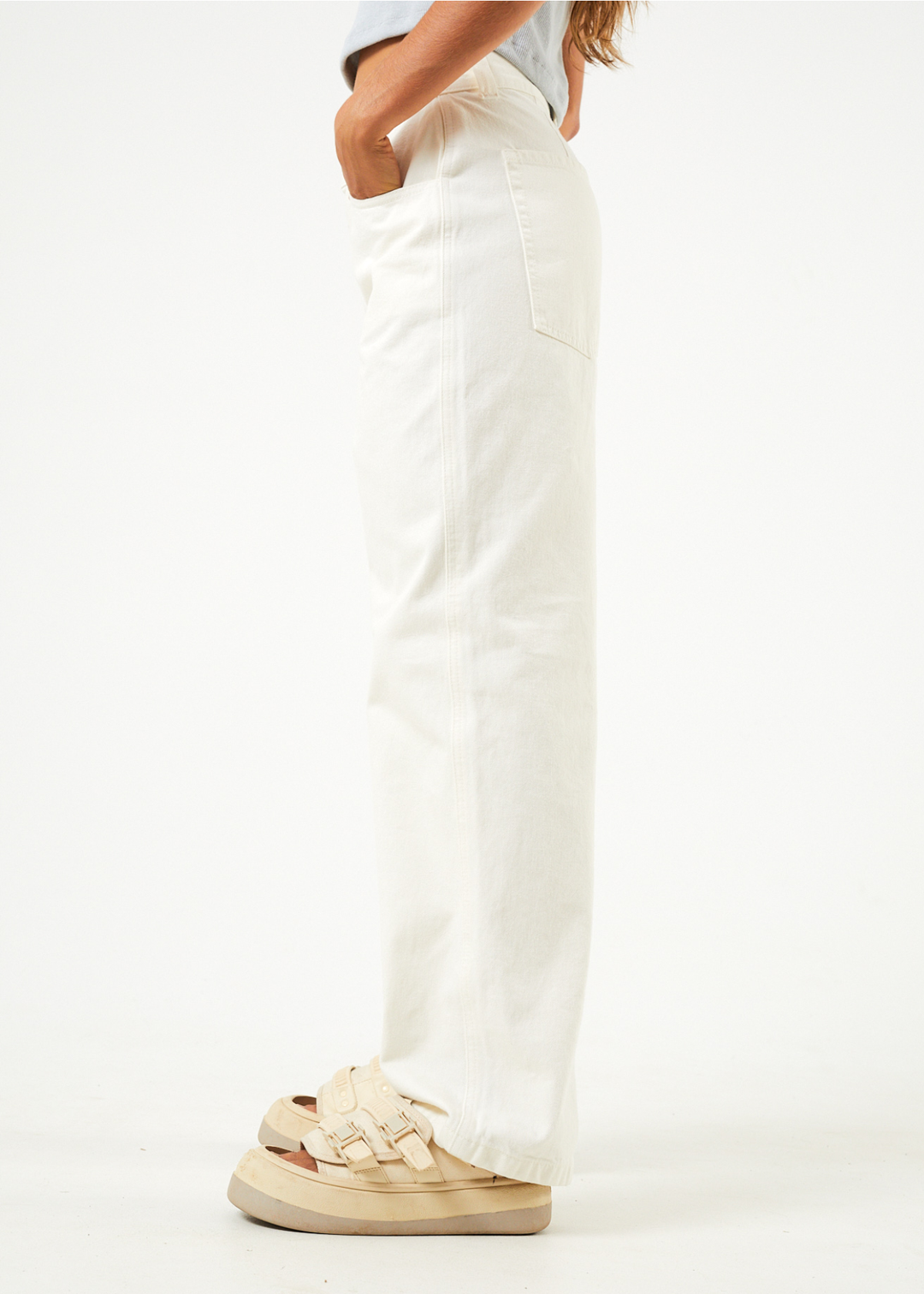 Afends Womens Bella - Organic Denim Baggy Jeans - Off White - Sustainable Clothing - Streetwear