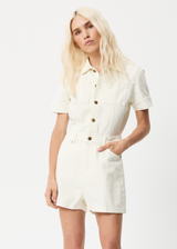 Afends Womens Junie - Organic Denim Playsuit - Off White - Afends womens junie   organic denim playsuit   off white   sustainable clothing   streetwear