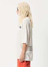 Afends Womens Shining - Recycled Oversized T-Shirt - Off White - Afends womens shining   recycled oversized t shirt   off white   sustainable clothing   streetwear