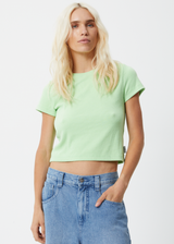 Afends Womens Faith - Hemp Ribbed T-Shirt - Lime Green - Afends womens faith   hemp ribbed t shirt   lime green   sustainable clothing   streetwear