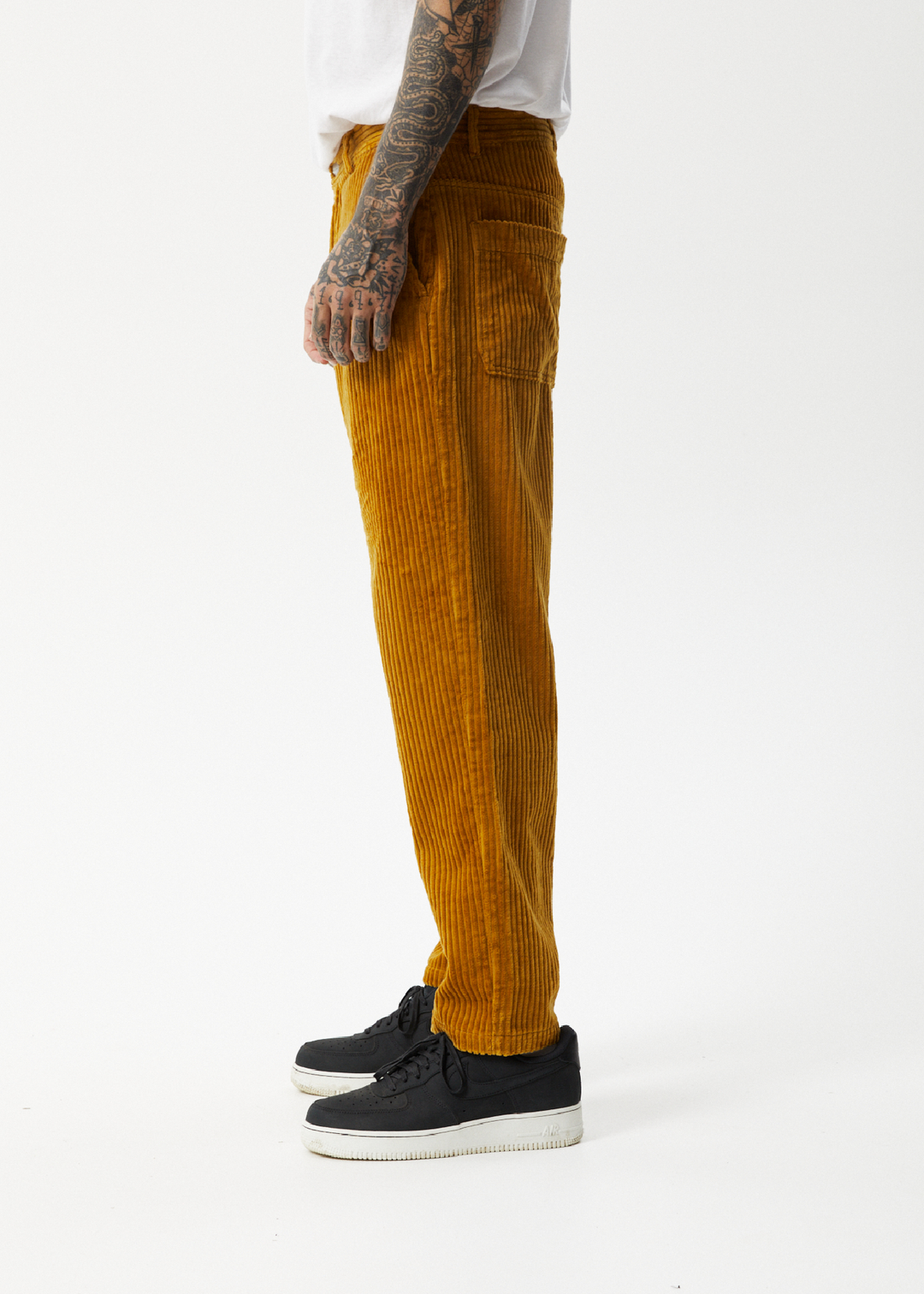 Afends Mens Waterfall Ninety Twos - Corduroy Relaxed Pants - Mustard - Sustainable Clothing - Streetwear