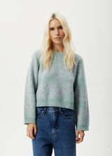 Afends Womens Elliot - Knitted Crew Neck Jumper - Pistachio - Afends womens elliot   knitted crew neck jumper   pistachio   sustainable clothing   streetwear