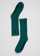Afends Unisex Happy Hemp - Crew Socks - Emerald - Afends unisex happy hemp   crew socks   emerald   sustainable clothing   streetwear