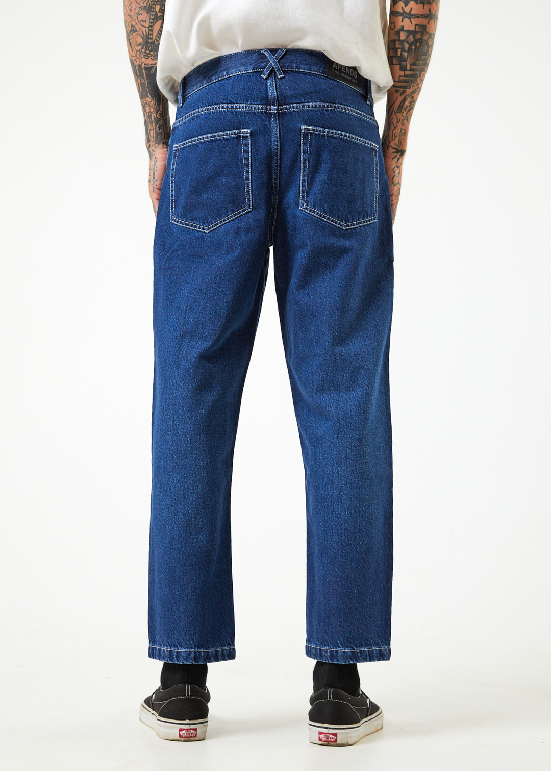 Afends Mens Ninety Twos - Hemp Denim Relaxed Jeans - Original Rinse - Sustainable Clothing - Streetwear