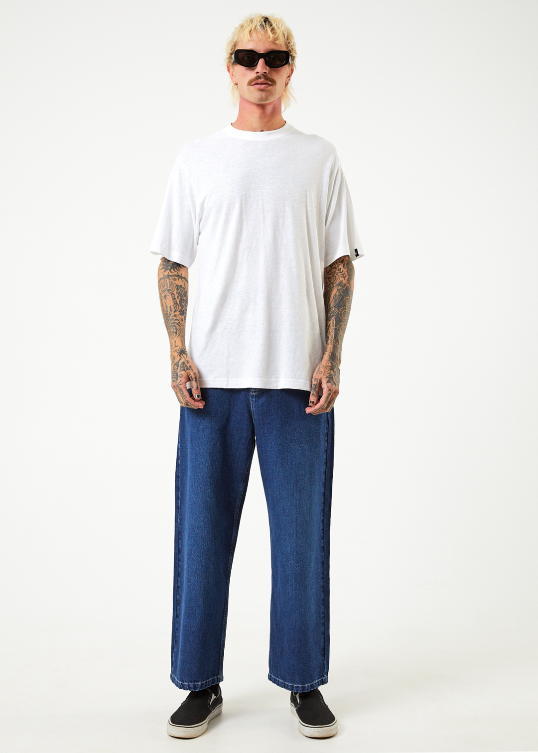 Afends Mens Pablo - Hemp Denim Baggy Fit Jean - Original Rinse - Sustainable Clothing - Streetwear