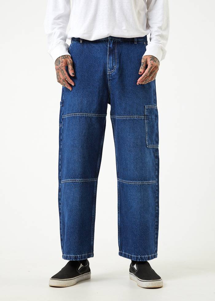 Afends Mens Richmond - Hemp Denim Baggy Workwear Jeans - Original Rinse - Sustainable Clothing - Streetwear