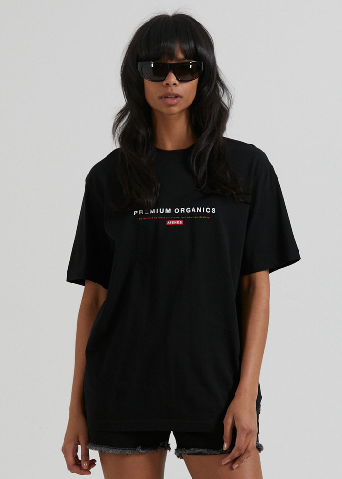 Afends Unisex Razor - Unisex Organic Retro T-Shirt - Black - Sustainable Clothing - Streetwear