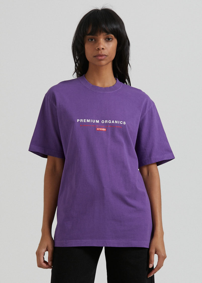 Afends Unisex Razor - Unisex Organic Retro T-Shirt - Faded Purple - Sustainable Clothing - Streetwear