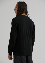 Afends Mens Credits - Recycled Long Sleeve T-Shirt - Black - Afends mens credits   recycled long sleeve t shirt   black   sustainable clothing   streetwear