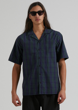 Afends Mens Doomsday - Organic Cuban Short Sleeve Shirt - Midnight - Afends mens doomsday   organic cuban short sleeve shirt   midnight   sustainable clothing   streetwear