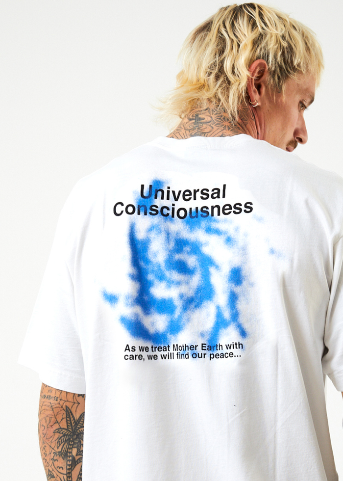 Afends Mens Universal - Recycled Retro Graphic T-Shirt - White - Sustainable Clothing - Streetwear
