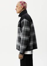 Afends Mens Nobody - Recycled Fleece Pullover - Black Check - Afends mens nobody   recycled fleece pullover   black check   sustainable clothing   streetwear