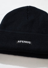Afends Unisex Home Town - Recycled Knit Beanie - Black - Afends unisex home town   recycled knit beanie   black   sustainable clothing   streetwear