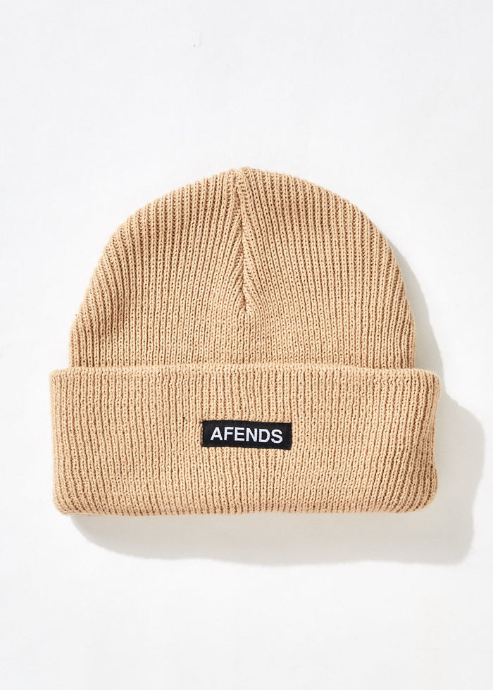 Afends Unisex Home Town - Recycled Beanie - Bone - Sustainable Clothing - Streetwear