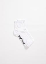Afends Unisex Happy Hemp - Ankle Socks One Pack - White / White - Afends unisex happy hemp   ankle socks one pack   white / white   sustainable clothing   streetwear