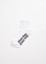 Afends Unisex Happy Hemp - Ankle Socks One Pack - White / White - Afends unisex happy hemp   ankle socks one pack   white / white   sustainable clothing   streetwear