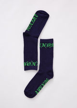 Afends Unisex Reborn - Hemp Crew Socks - Midnight - Afends unisex reborn   hemp crew socks   midnight   sustainable clothing   streetwear