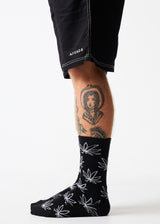 Afends Unisex Walker - Hemp Crew Socks - Black - Afends unisex walker   hemp crew socks   black   sustainable clothing   streetwear