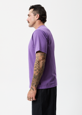 Afends Unisex Razor - Unisex Organic Retro T-Shirt - Faded Purple - Afends unisex razor   unisex organic retro t shirt   faded purple   sustainable clothing   streetwear