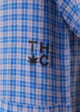 Afends Unisex Porcelain - Unisex Hemp Check Short Sleeve Shirt - Electric Blue - Afends unisex porcelain   unisex hemp check short sleeve shirt   electric blue   sustainable clothing   streetwear