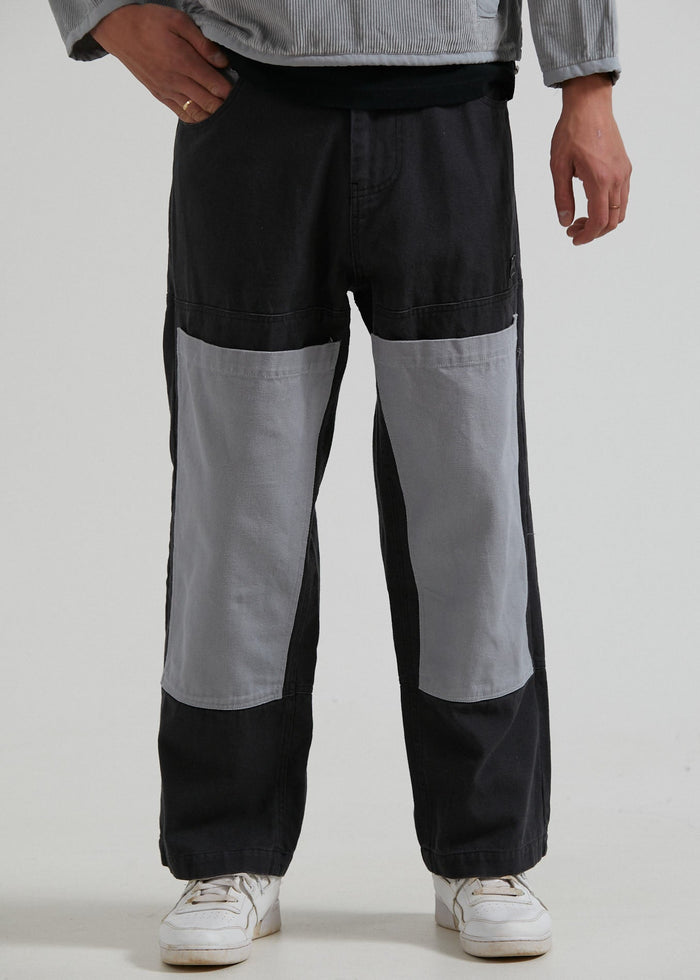 Afends Unisex Foreword - Unisex Organic Panelled Pants - Charcoal - Sustainable Clothing - Streetwear