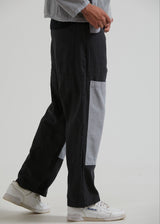 Afends Unisex Foreword - Unisex Organic Panelled Pants - Charcoal - Afends unisex foreword   unisex organic panelled pants   charcoal   sustainable clothing   streetwear