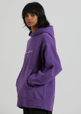 Afends Unisex Razor - Unisex Organic Oversized Hoodie - Faded Purple - Afends unisex razor   unisex organic oversized hoodie   faded purple   sustainable clothing   streetwear