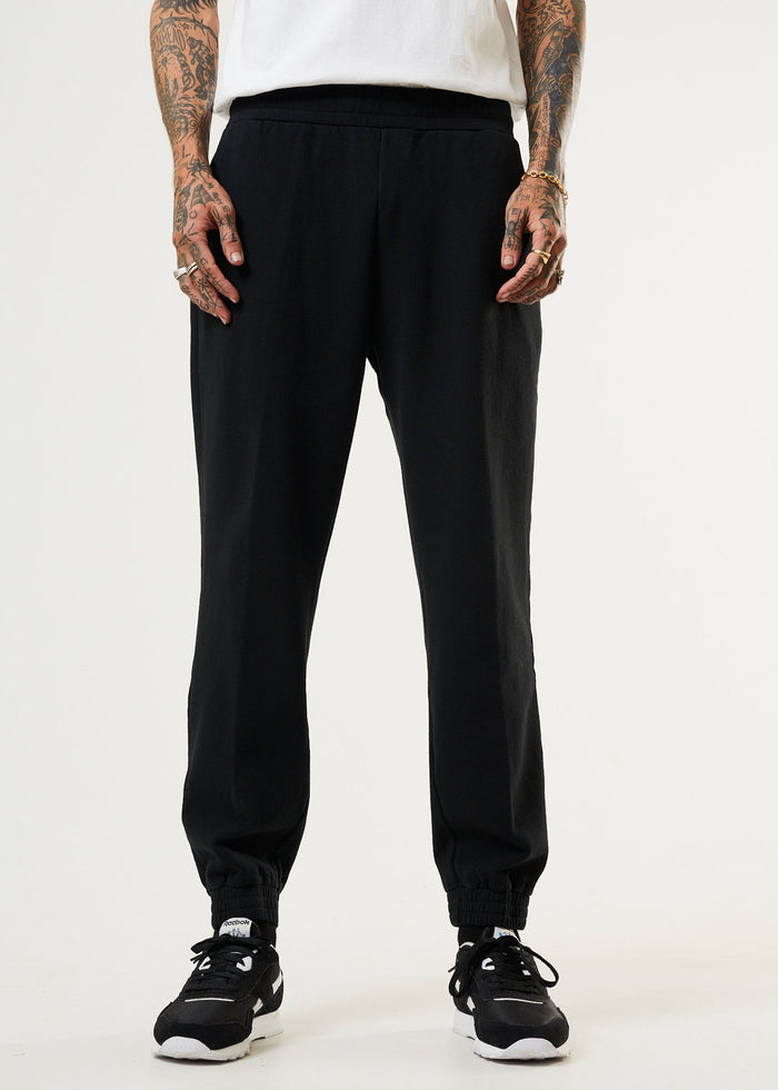 Afends Unisex Solitude - Unisex Organic Sweat Pants - Black - Sustainable Clothing - Streetwear