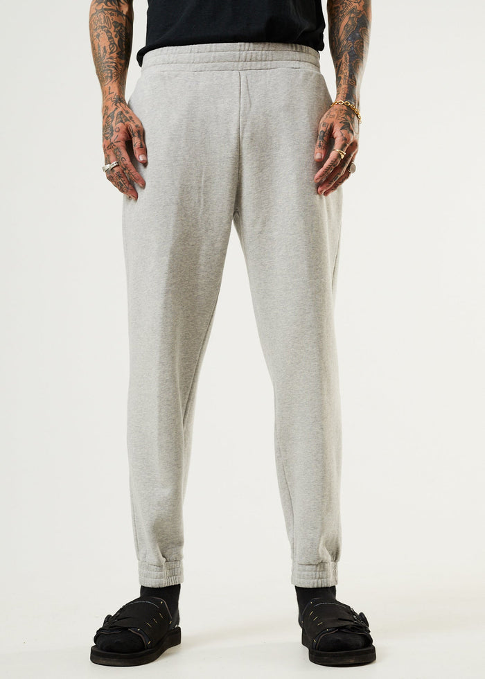 Afends Unisex Monopoly - Unisex Organic Sweat Pants - Grey Marle - Sustainable Clothing - Streetwear