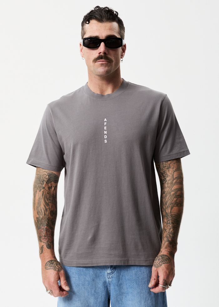 Afends Mens Luxury - Recycled Retro T-Shirt - Steel - Sustainable Clothing - Streetwear