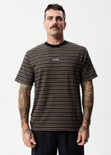 Afends Mens Ender - Recycled Striped T-Shirt - Beechwood - Afends mens ender   recycled striped t shirt   beechwood   sustainable clothing   streetwear