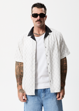 Afends Mens Wired - Hemp Cuban Short Sleeve Shirt - White - Afends mens wired   hemp cuban short sleeve shirt   white   sustainable clothing   streetwear