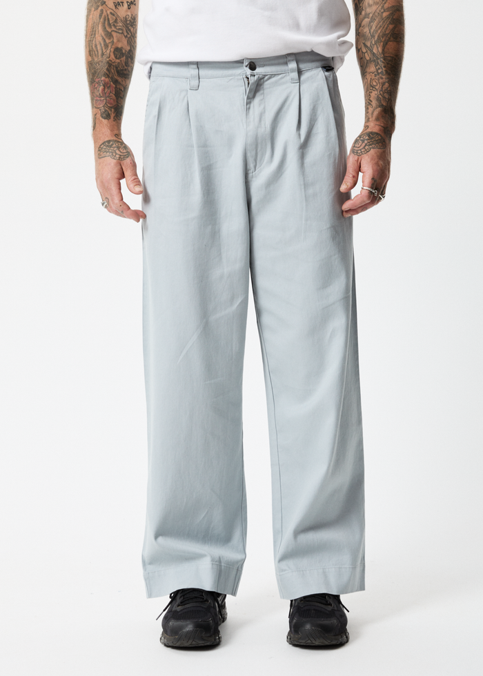 Afends Mens Fat Cat - Hemp Wide Leg Suit Pants - Grey - Sustainable Clothing - Streetwear