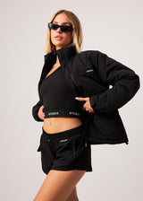 Afends Unisex Pala - Unisex Recycled Puffer Jacket - Black - Afends unisex pala   unisex recycled puffer jacket   black   sustainable clothing   streetwear