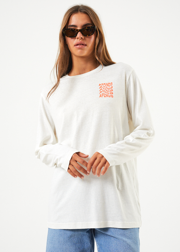 Afends Unisex Sleepy Hollow - Unisex Hemp Long Sleeve Graphic T-Shirt - Off White - Sustainable Clothing - Streetwear