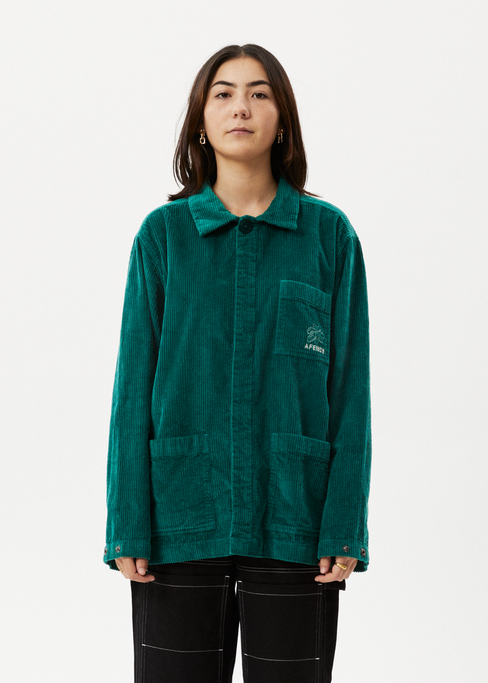 Afends Unisex Union - Corduroy Jacket - Emerald - Sustainable Clothing - Streetwear