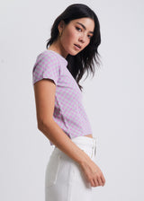 Afends Womens Carlo  - Recycled Check Ribbed T-Shirt - Candy Check - Afends womens carlo    recycled check ribbed t shirt   candy check   sustainable clothing   streetwear